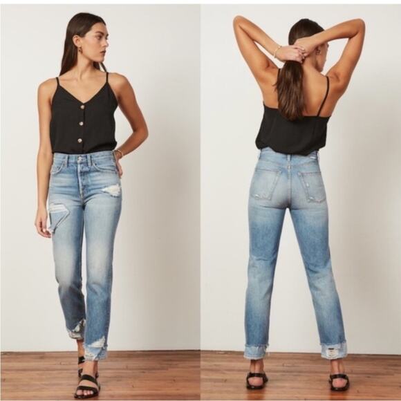 Boyish by Her Tommy High Rise Straight Leg Distressed Jeans Repulsion Wash 25 - Picture 1 of 13